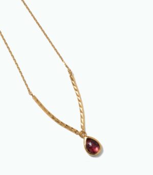 collier esmeralda grenat doré nour mira bijoux 001